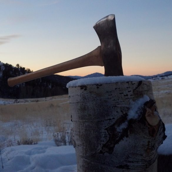 Crossed Lumberjack axes Canada BC