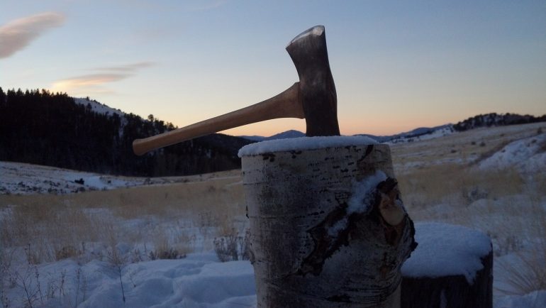 Crossed Lumberjack axes Canada BC