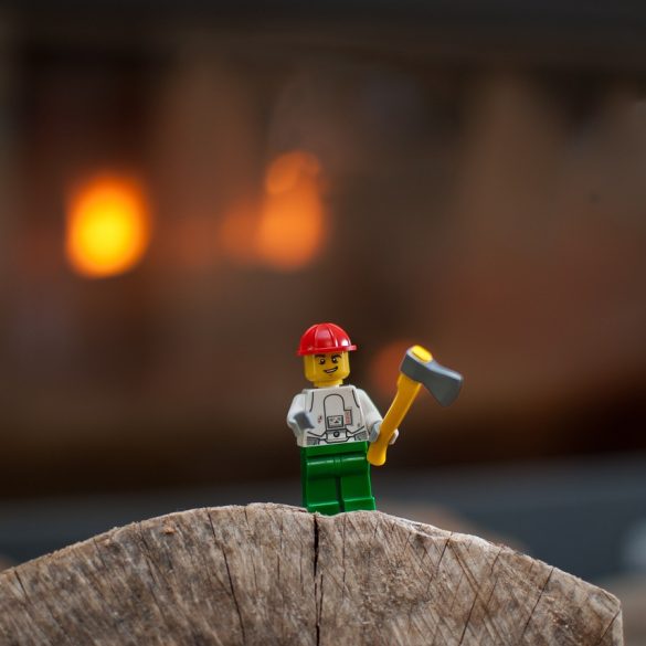 Lumberjack cutting down Tree